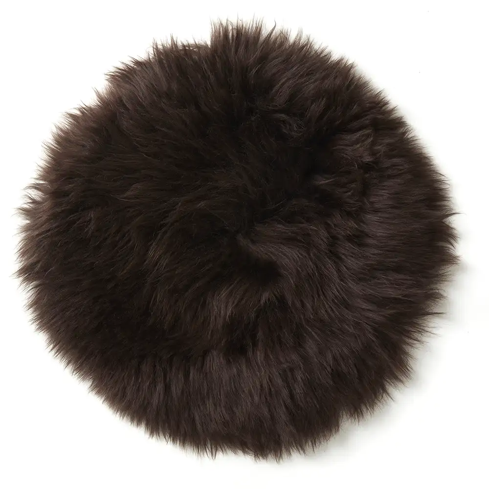 Skinnwille, Gently Sittplätt fårskinn ø34 cm Dark Brown