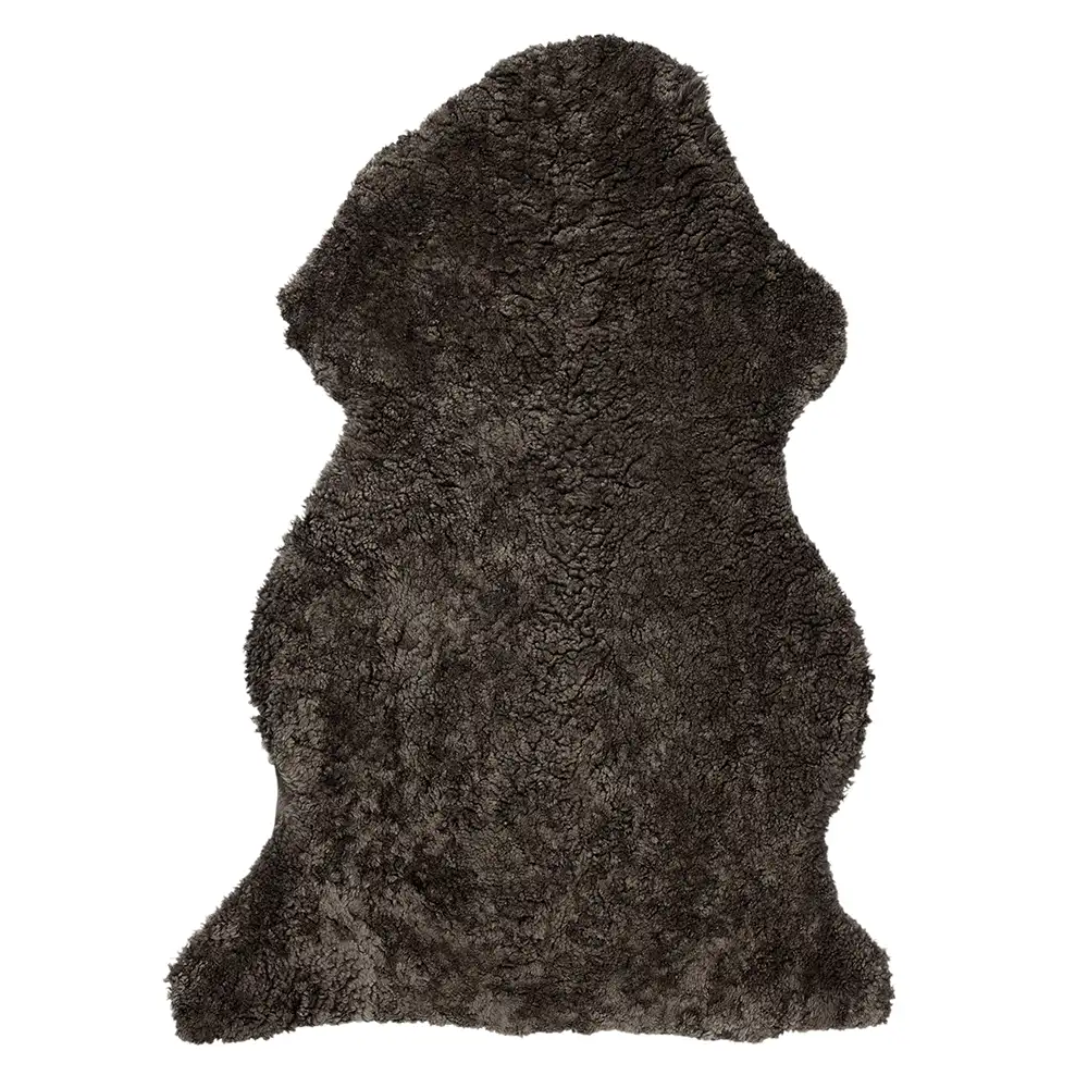Skinnwille, Curly fårskinn 60x95 cm Dark Brown