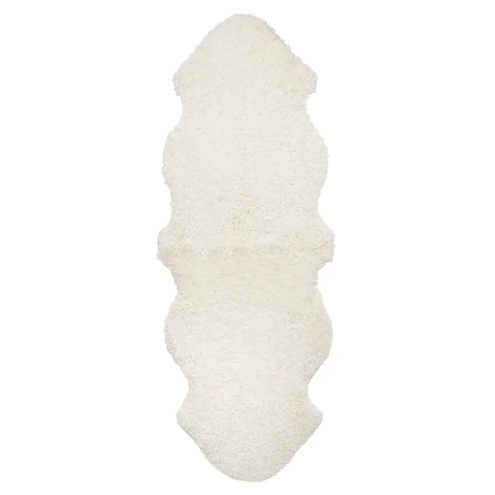 Skinnwille, Curly Fårskinn dubbelt 60x180 cm White