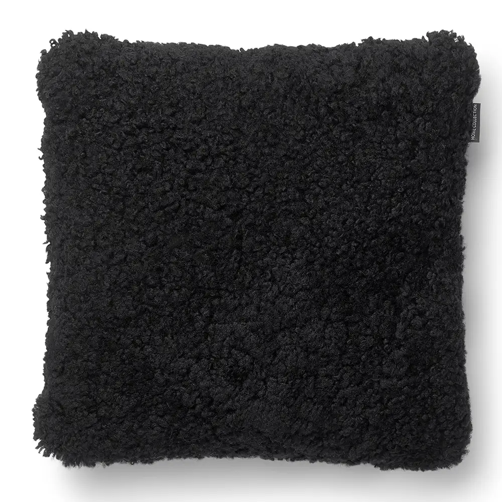 Skinnwille, Curly kuddfodral 45x45 cm Black