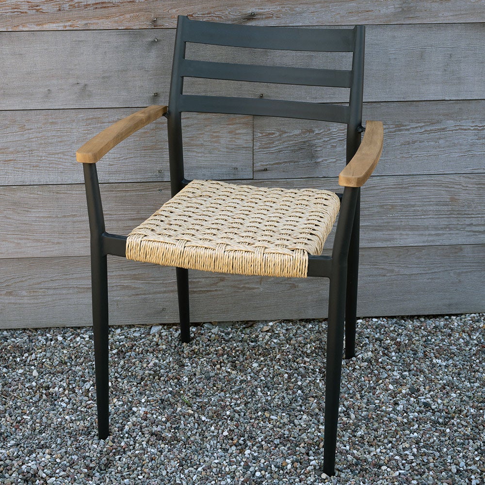 Libo, Sandby karmstol teak Svart