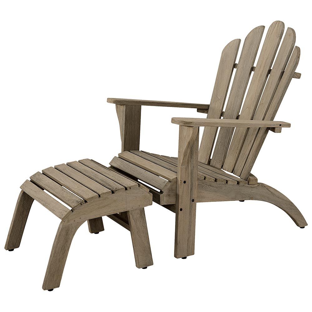 Artwood, Adirondackstol Inkl. Fotpall Teak
