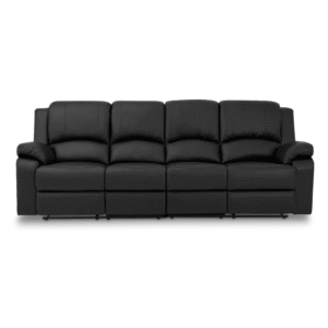 Norbo 4-sits reclinersoffa konstläder svart