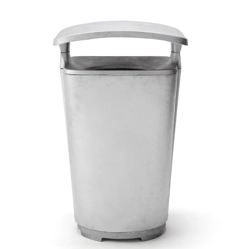 Byarums Bruk, Monolit Papperskorg med tak Aluminium