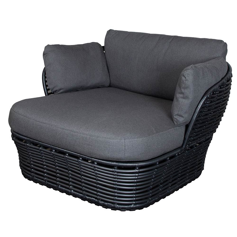 Cane-line, Loungefåtölj Basket Graphite Konstrotting Inkl Grå Cane-Line Airtouch Dynset