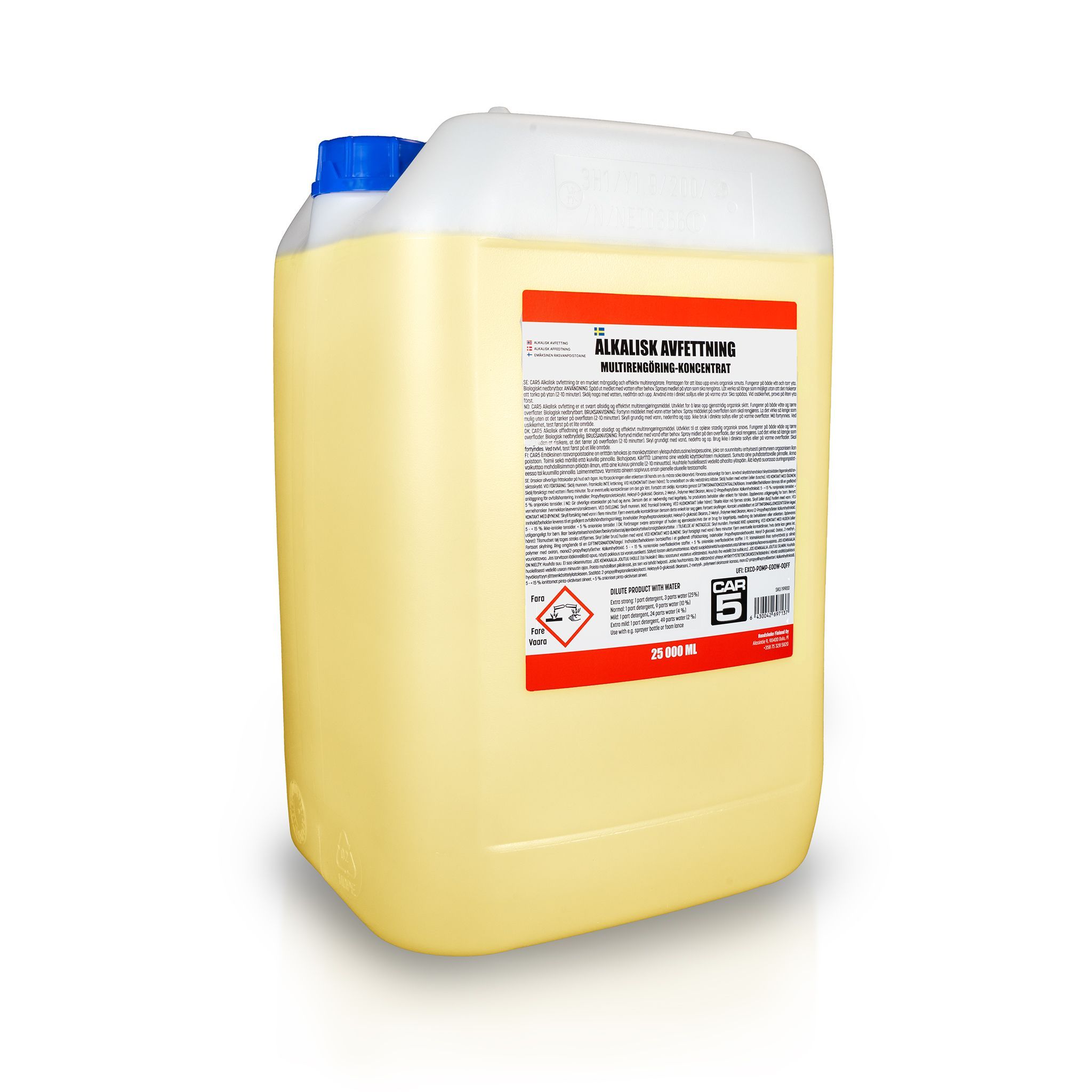 Multirengöring CAR5 Alkalisk Avfettning (koncentrat), 25000 ml