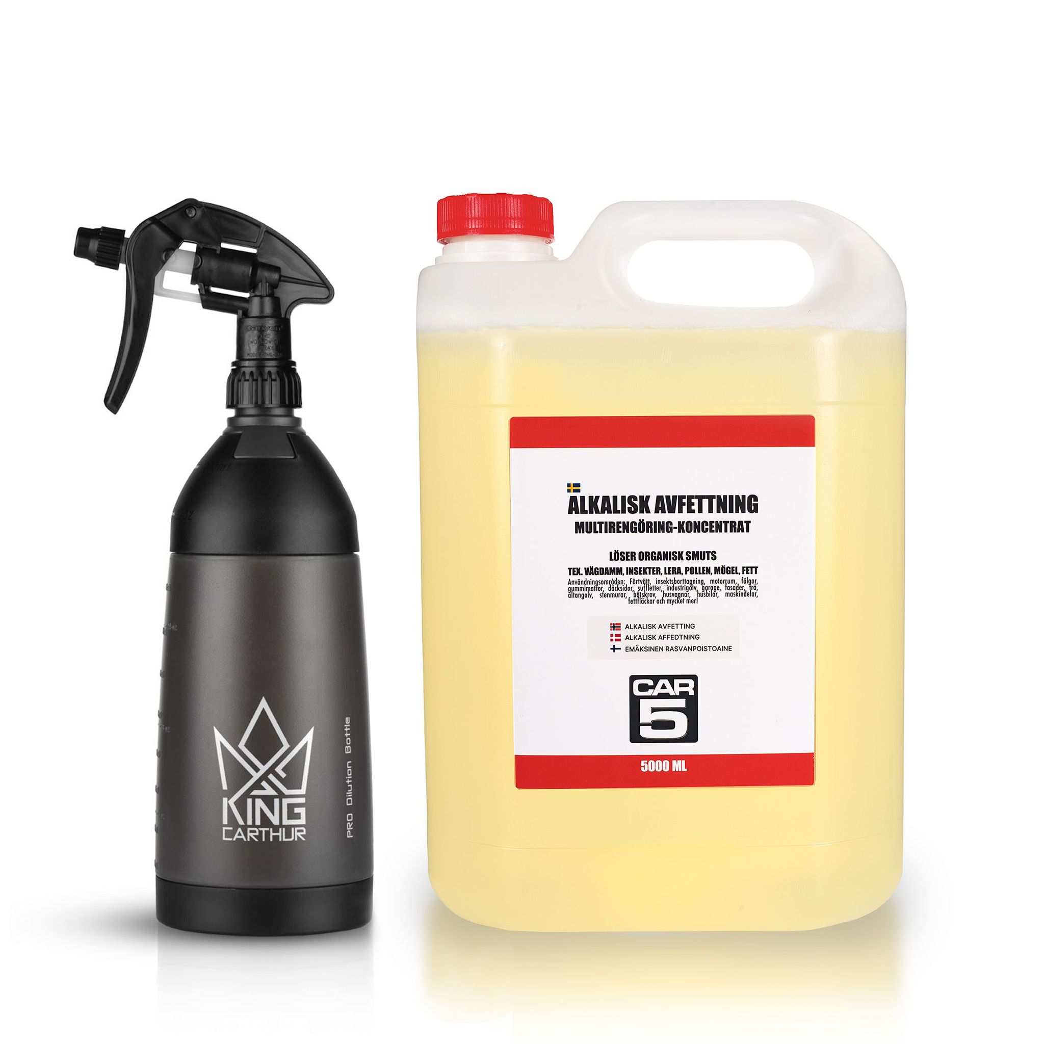 Multirengöring CAR5 Alkalisk Avfettning (koncentrat), 5000 ml + Sprayflaska