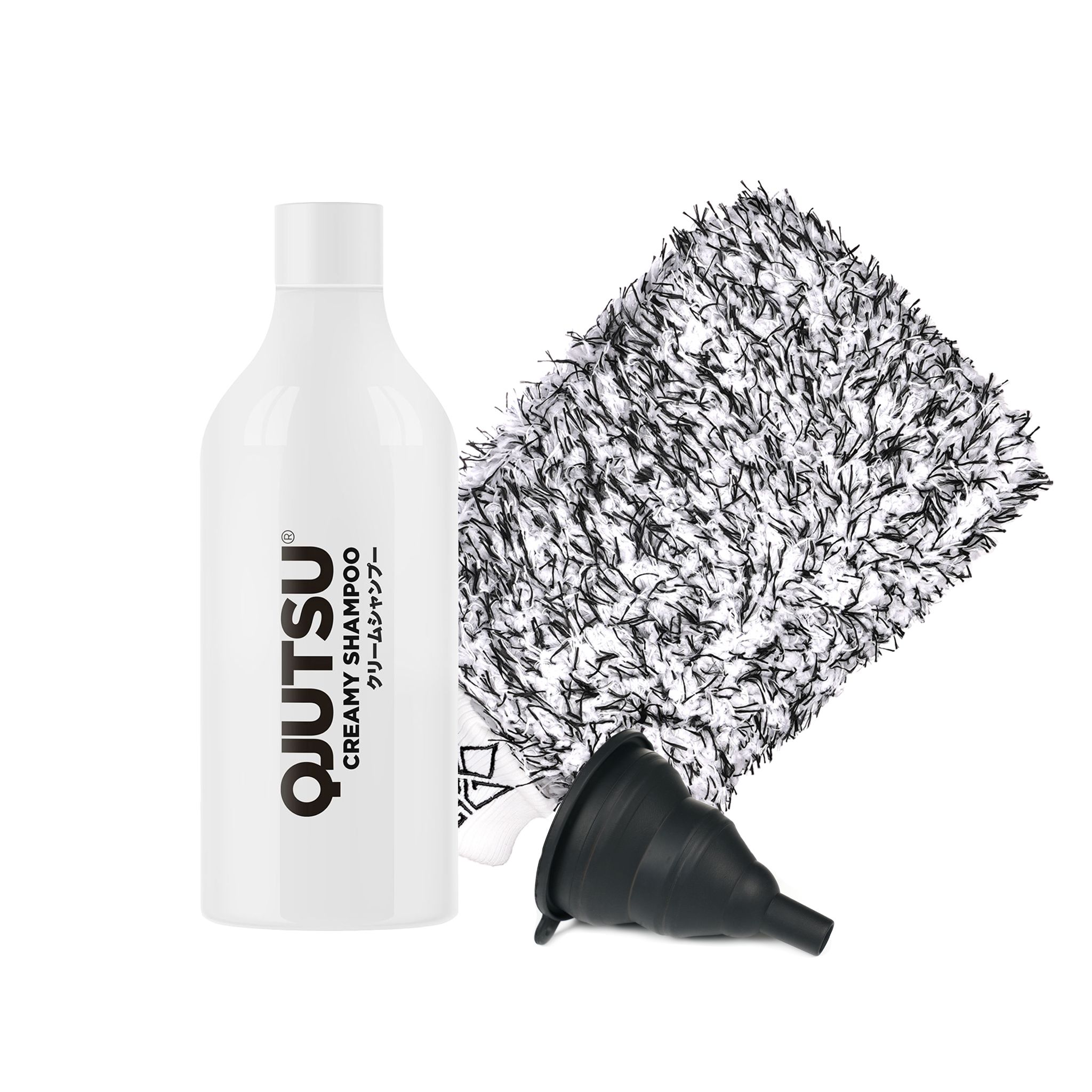 Bilschampo Soft99 Neutral Shampoo Creamy, Qjutsu Shampoo + Wash Mitt + Silicone Funnel