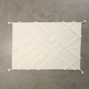 Mönstrad ullmatta 160 x 235 cm benvit