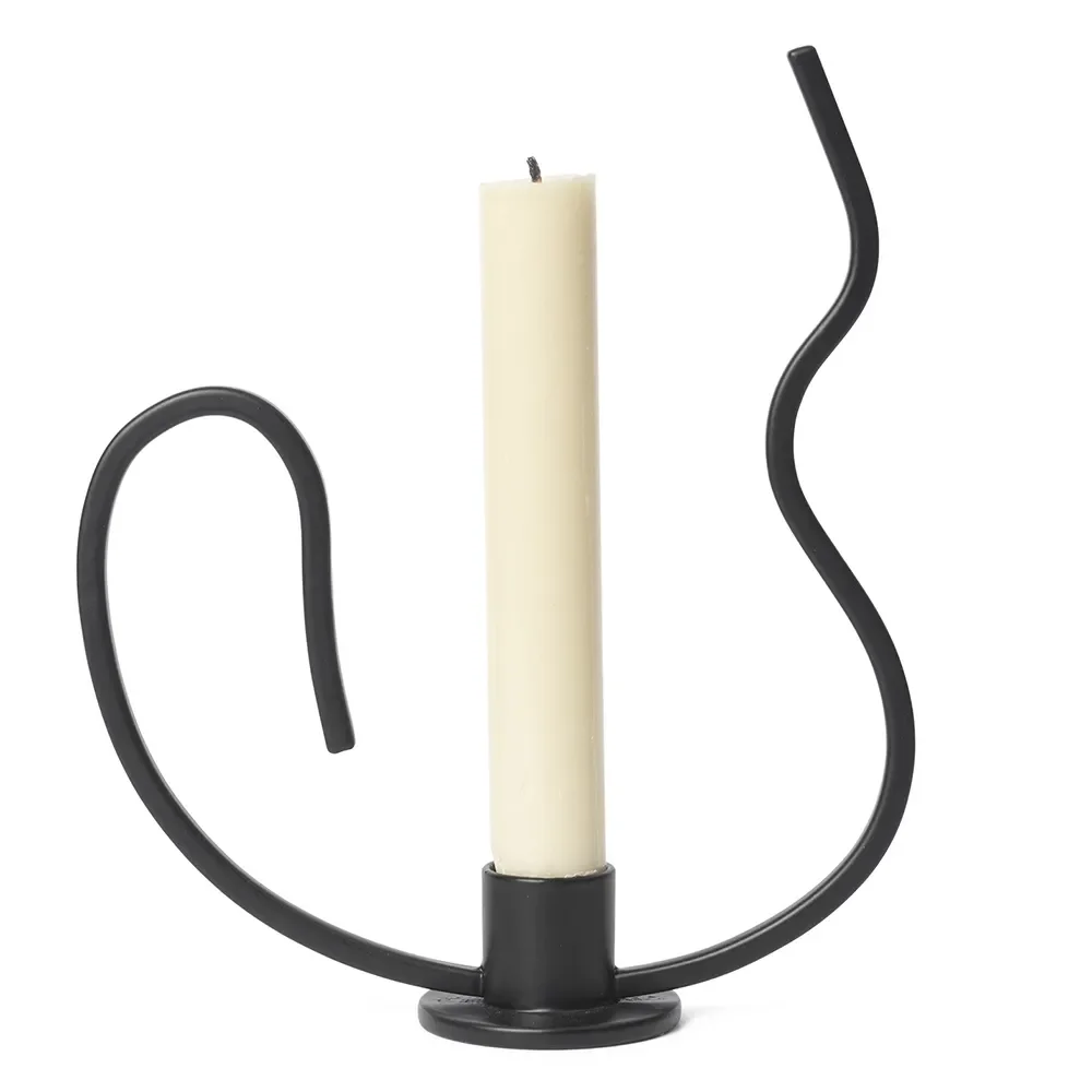 Ferm Living, Valse Ljusstake låg Black