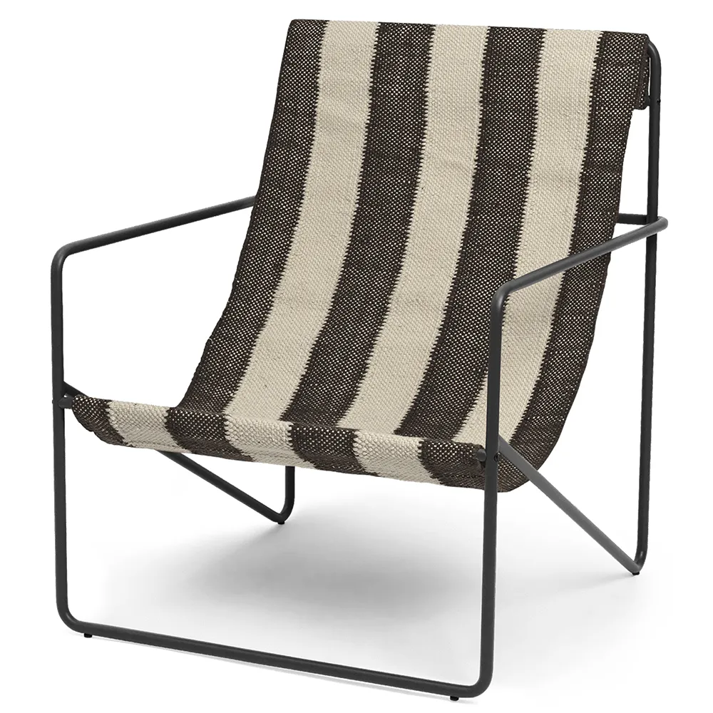 Ferm Living, Desert Lounge Fåtölj Black/Off-white/Chocolate