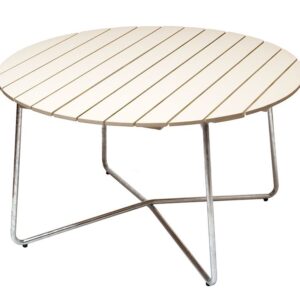 Grythyttan Stålmöbler, Bord 9A 120 Cm Vitlackad Ek / Varmförzinkat Stativ