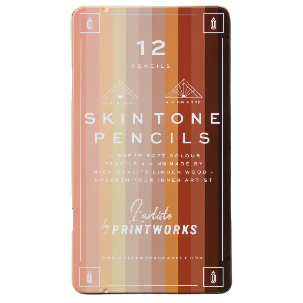 Printworks, 12 färgpennor - Skin tone
