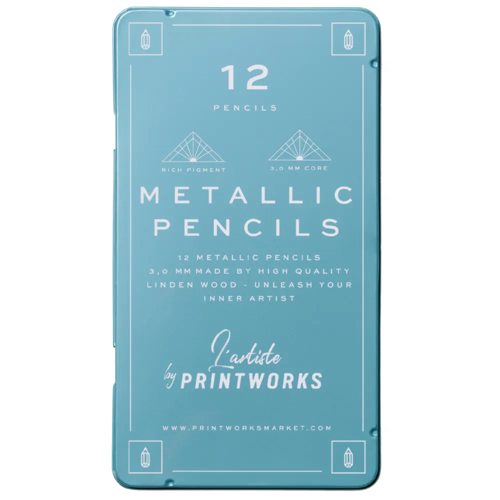 Printworks, 12 färgpennor - Metallic
