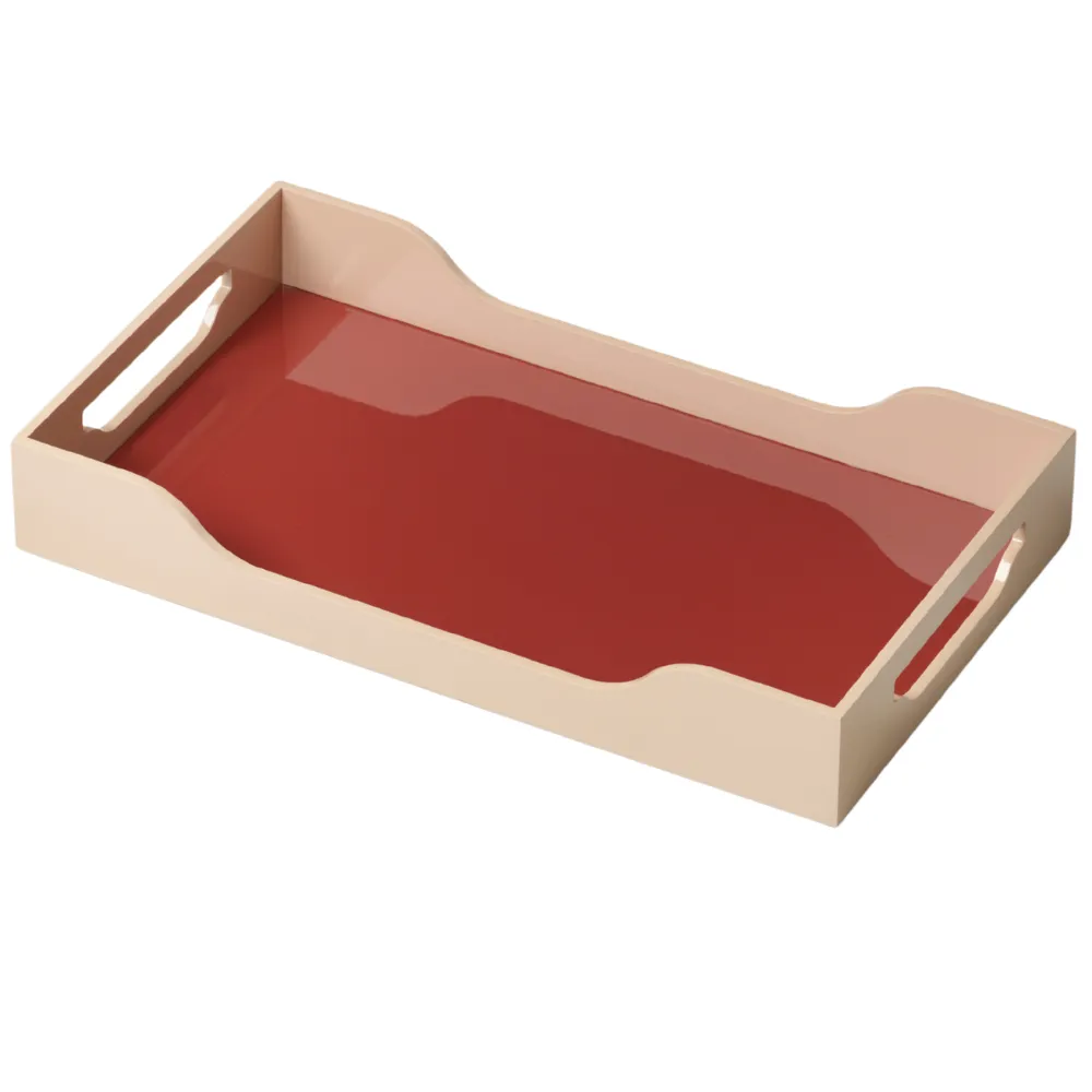 Printworks, Swell Lackerad bricka Maroon/Pink 42x27 cm