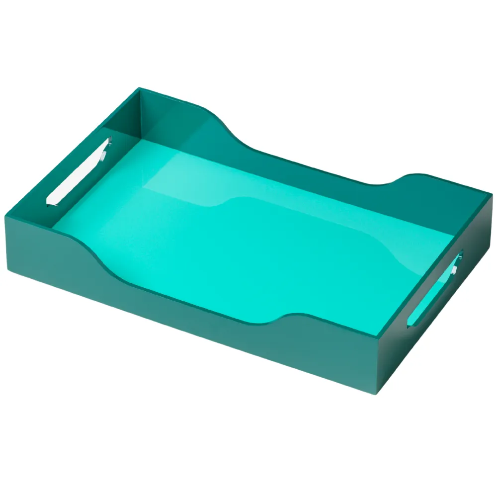 Printworks, Lackerad bricka Swell Turquoise/Green 34x20 cm