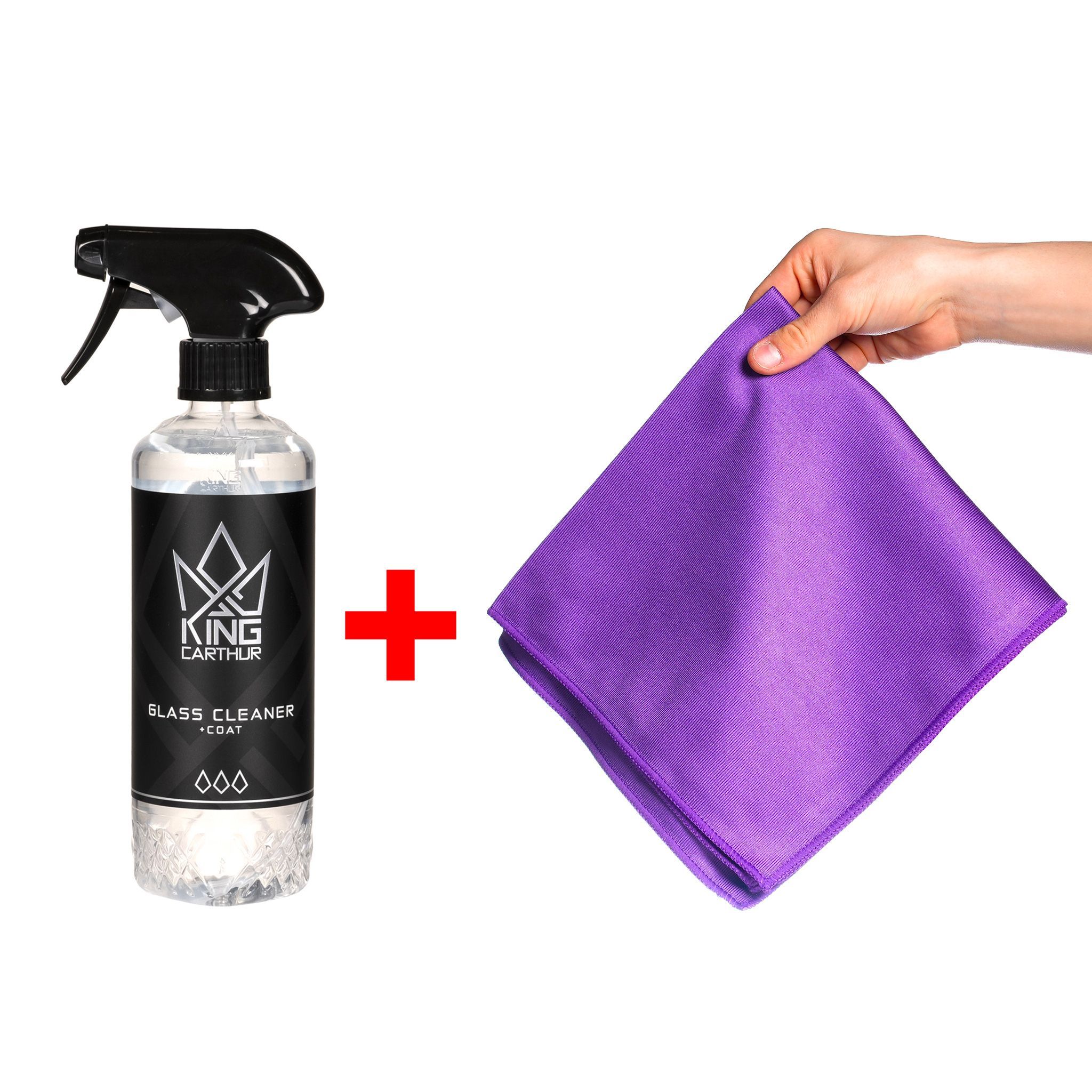Glasrengöring King Carthur Glass Cleaner + Coat, 500 ml, 500 ml + Glass Towel Purple View