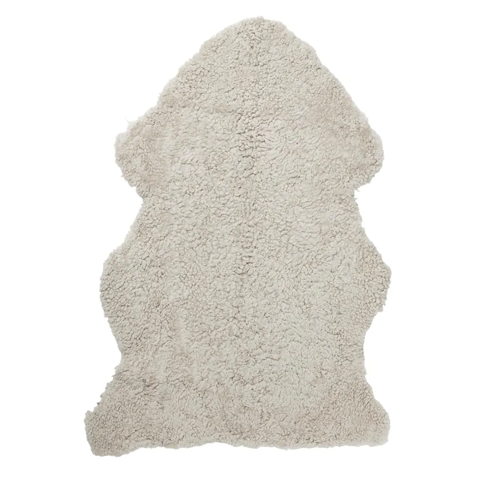 Skinnwille, Curly fårskinn 60x95 cm Sand