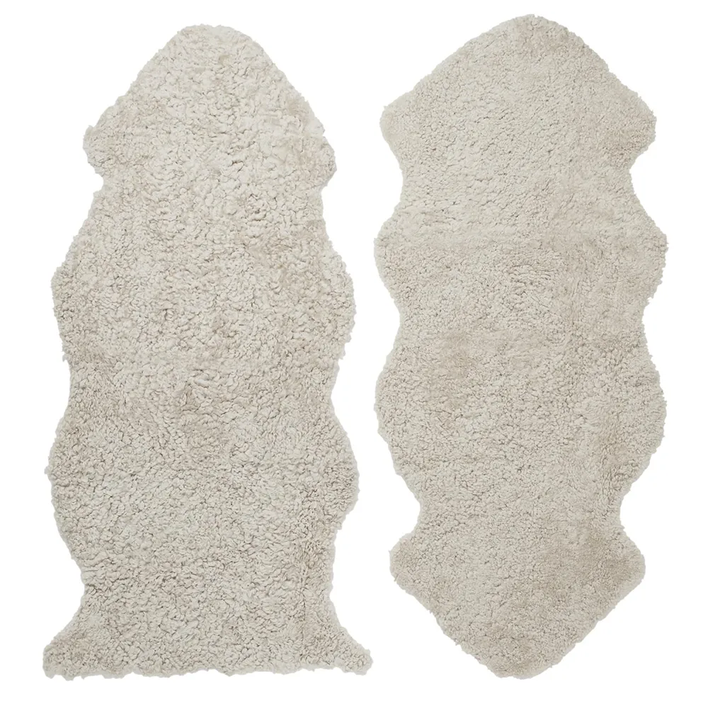 Skinnwille, Curly 1,5 fårskinn Sand