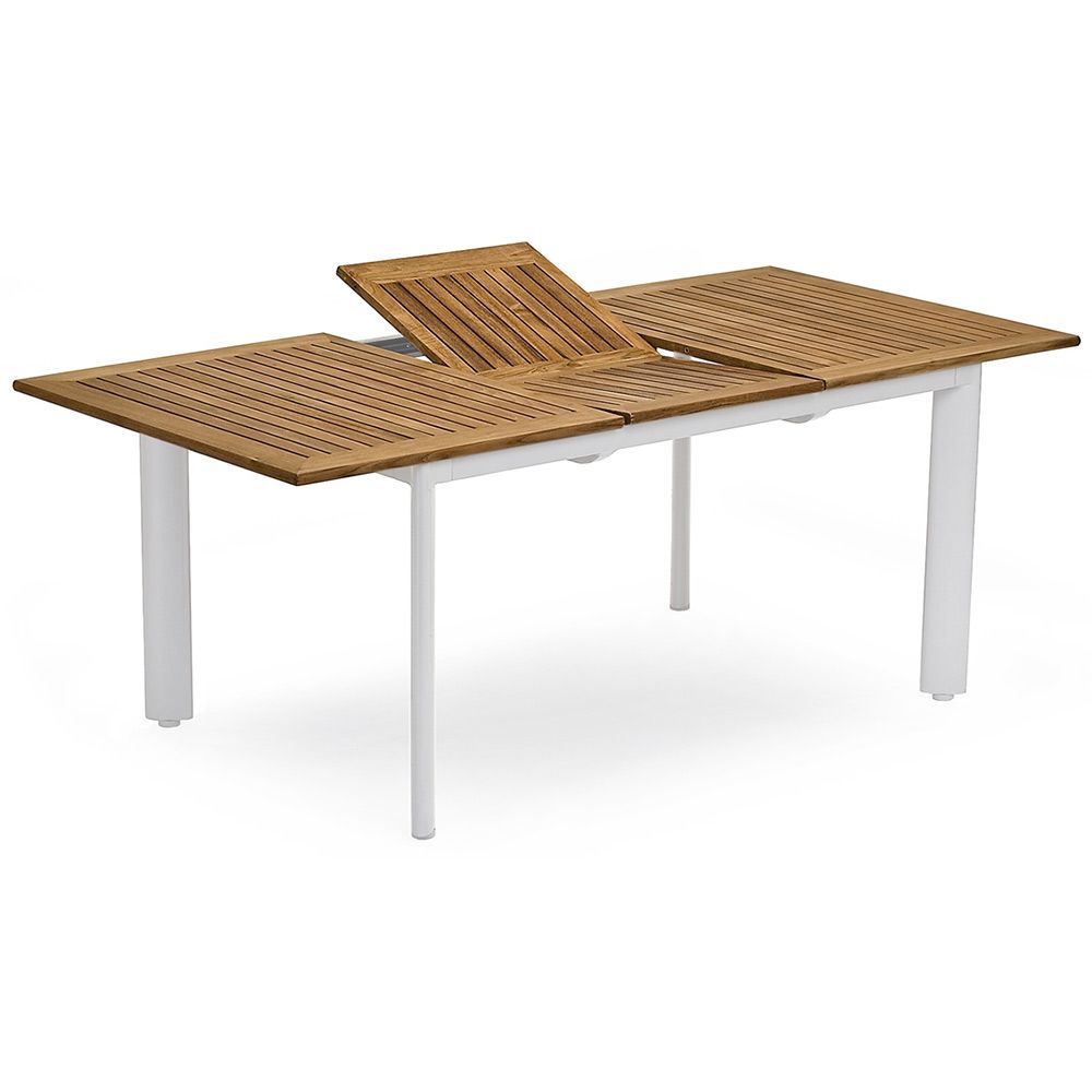 Hillerstorp, Nydala Matbord 96X150-200 Cm Vit/Teak