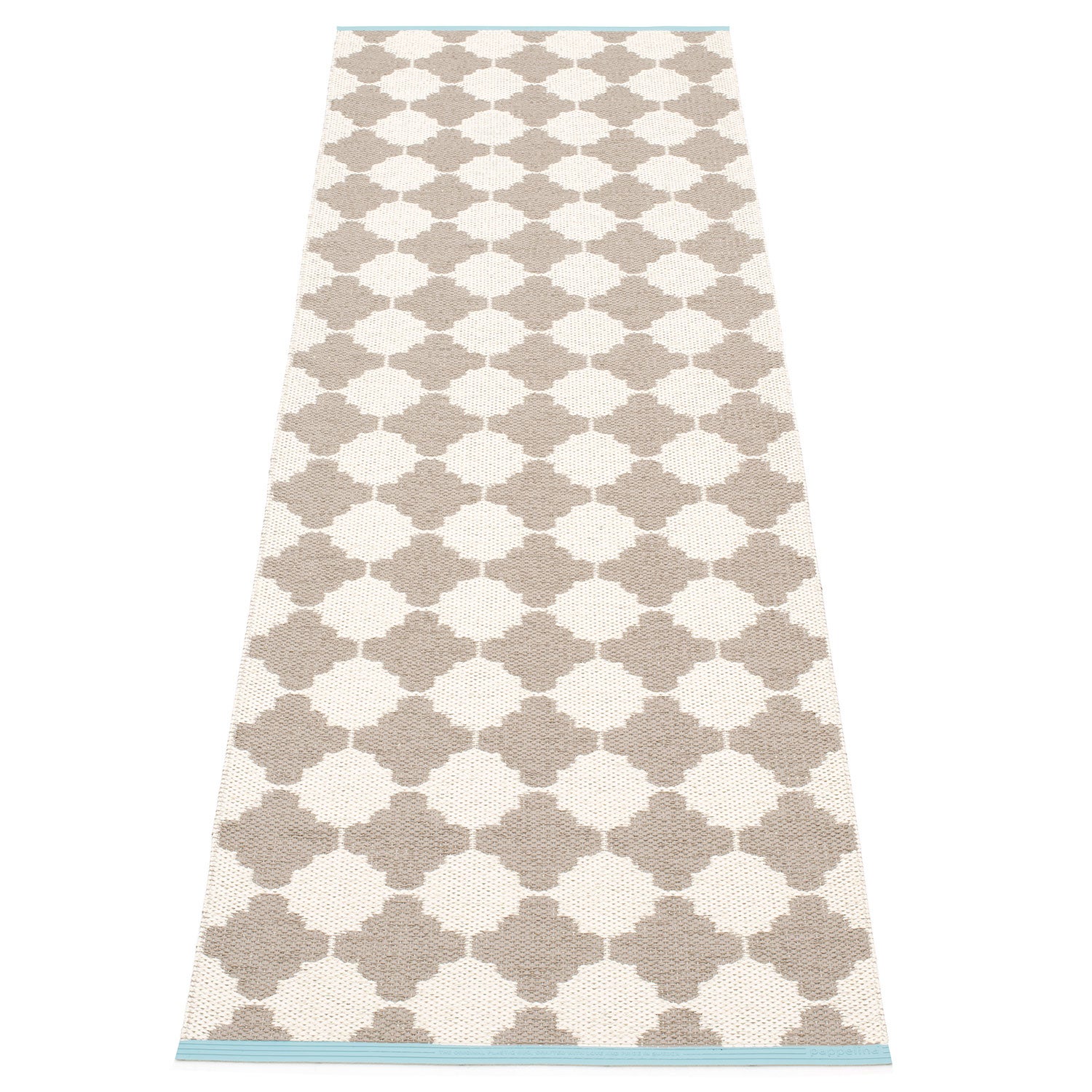 Pappelina, Marre matta 70x225 cm mud / vanilla turquoise stripe
