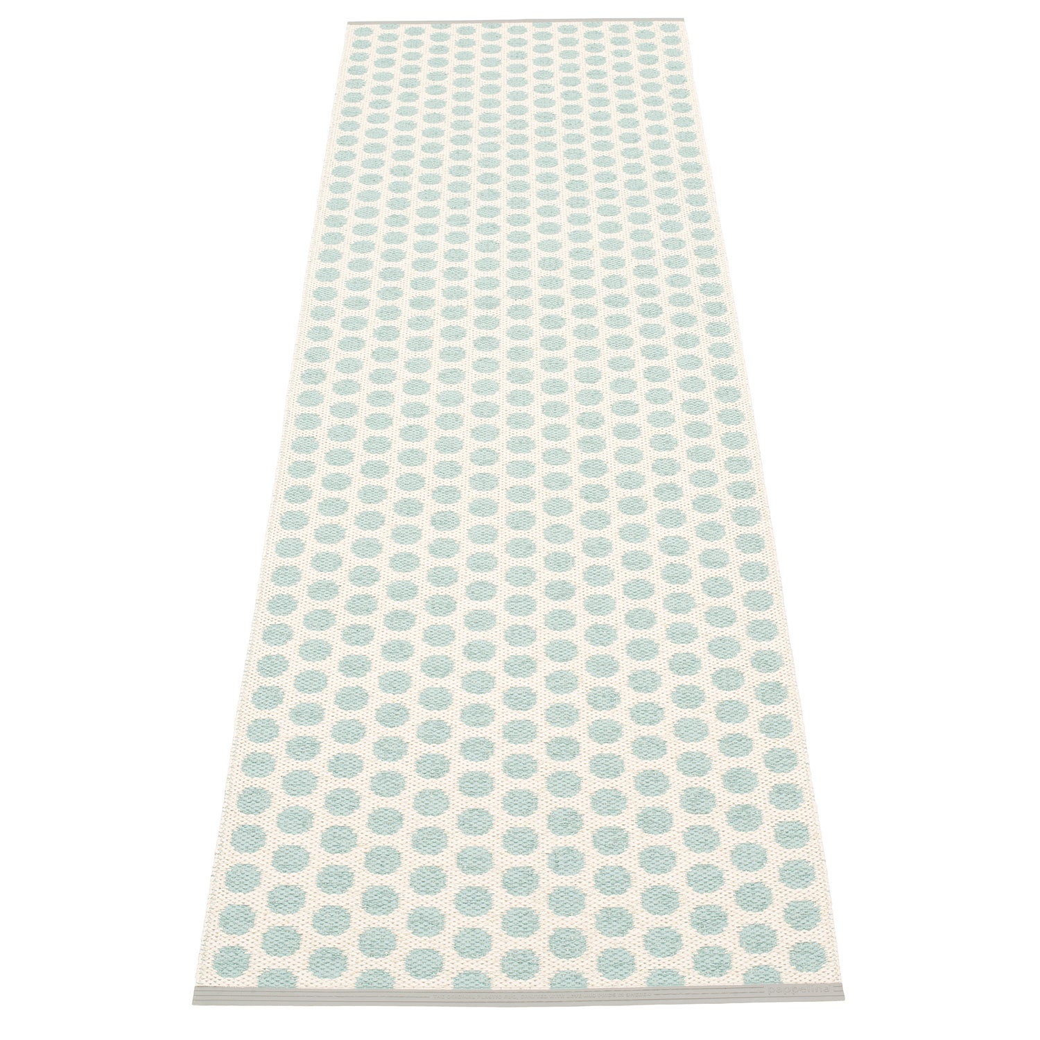 Pappelina, Noa matta 70x250 cm pale turquoise / vanilla / warm grey stripe