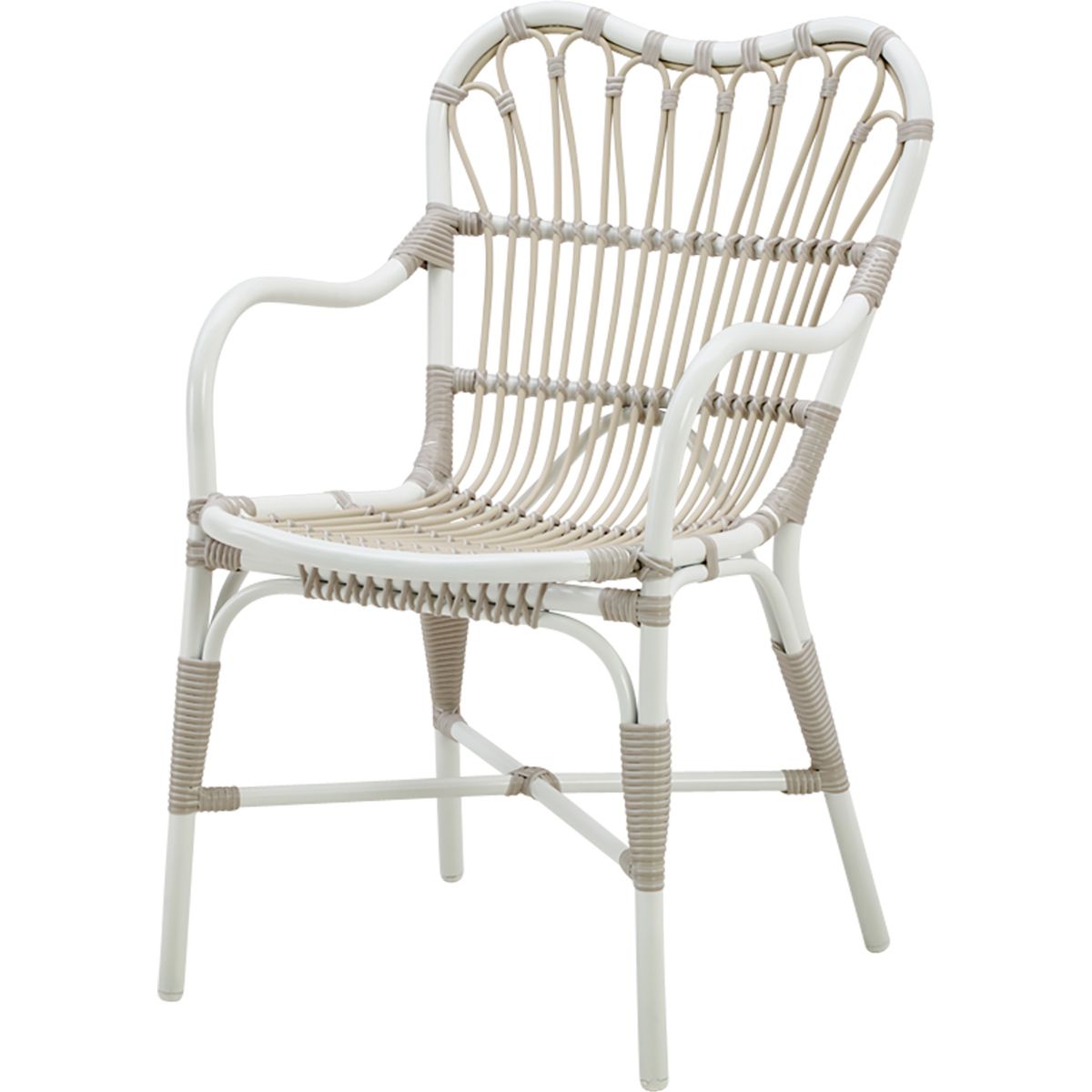 Sika Design, Margret karmstol konstrotting vit / beige