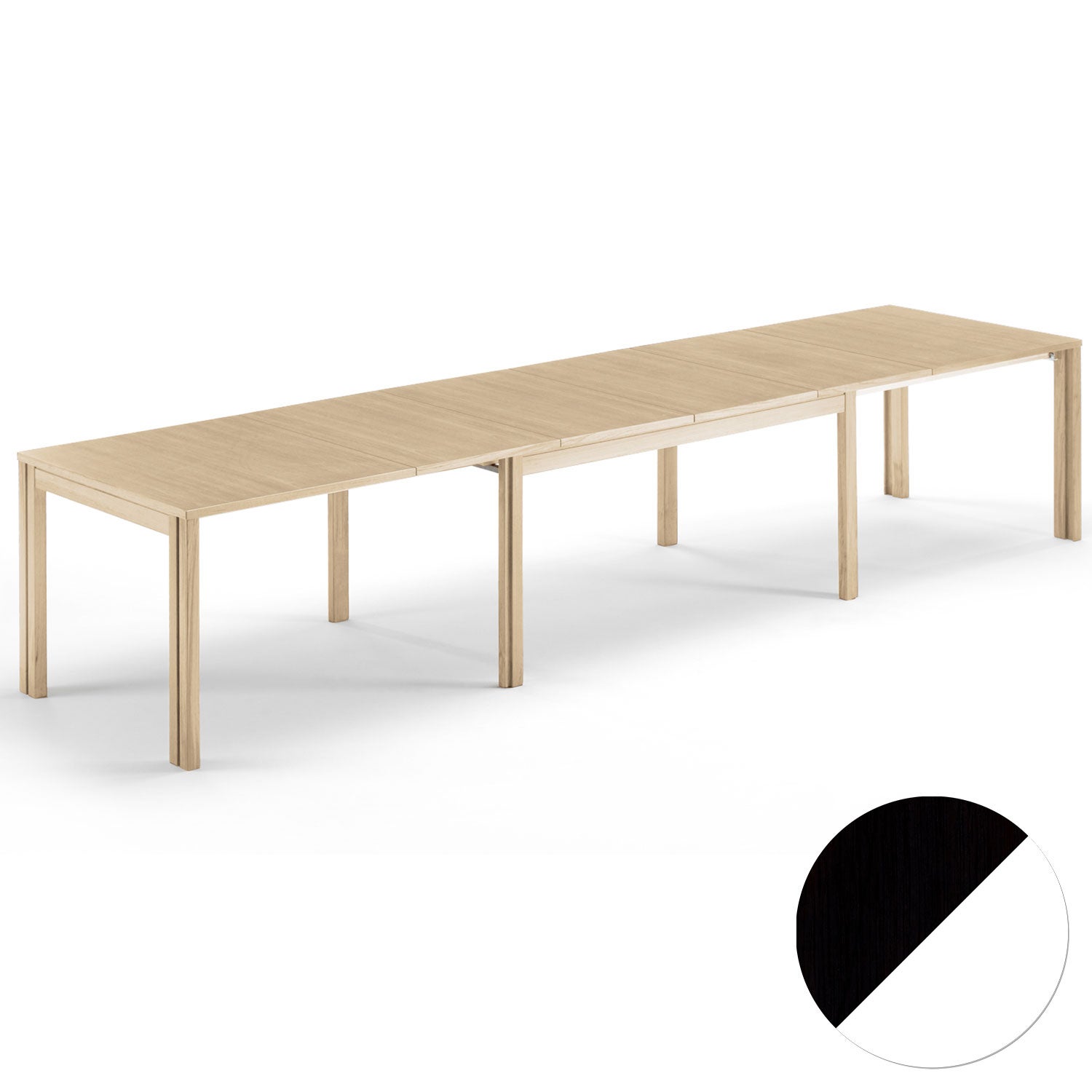 Skovby, Sm23 Bord Svart Ek Lack/Vit Laminat 150-306(358)X90X73Cm