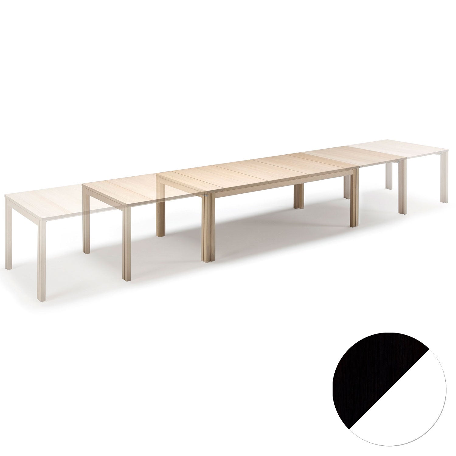 Skovby, Sm24 Bord Svart Ek Lack/Vit Laminat 200-356(512)X100X73Cm