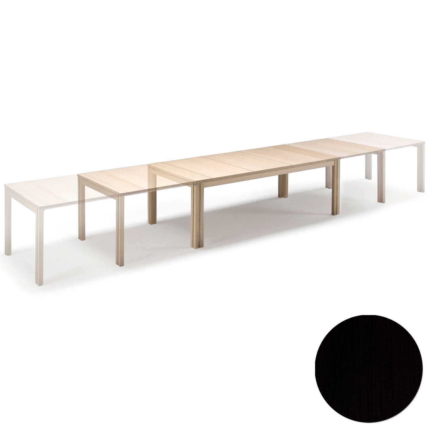 Skovby, Sm24 Bord Svart Ek Lack 200-356(512)X100X73Cm