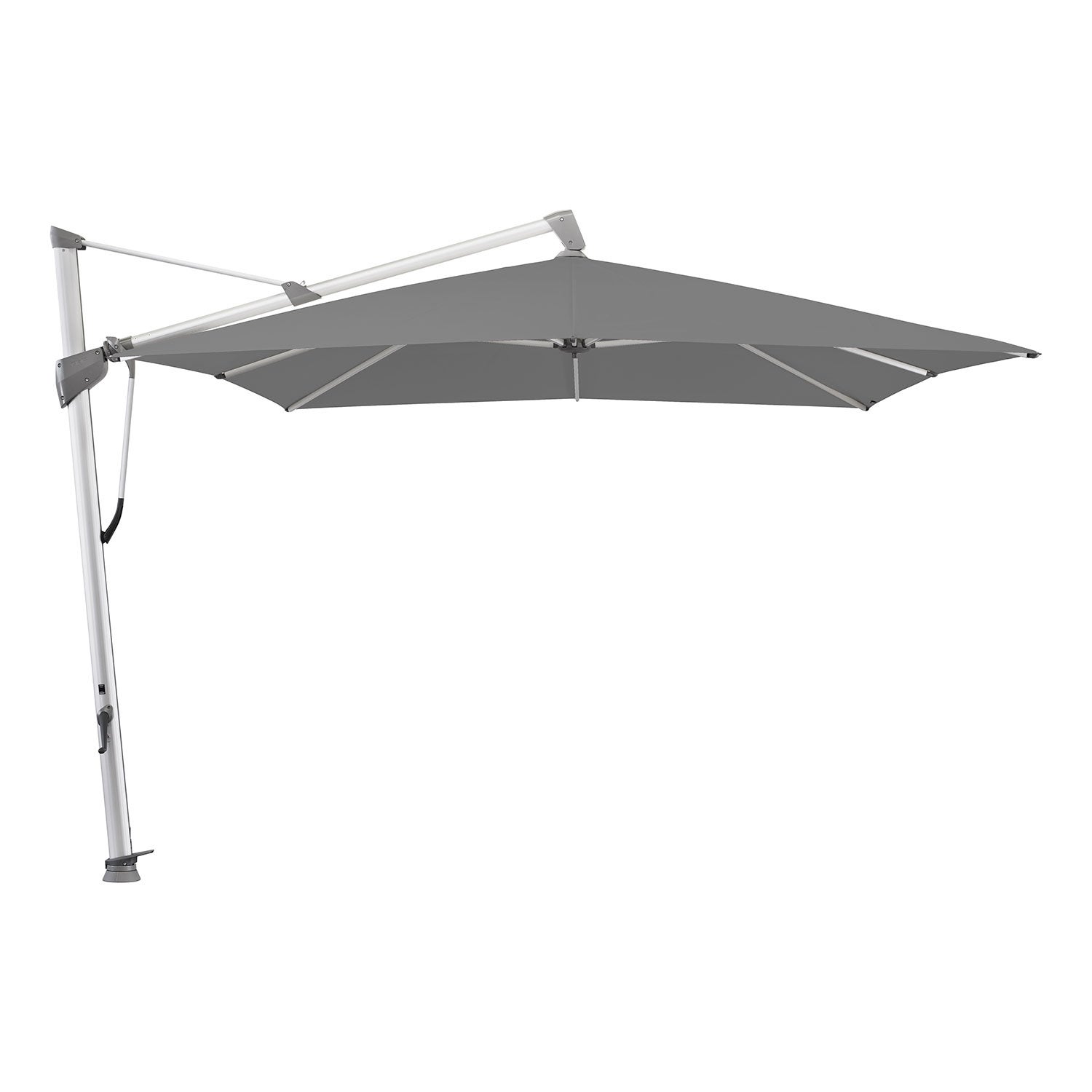 Glatz, Sombrano S+ frihängande parasoll 350x350 cm kat.4 anodizerad alu / 420 smoke