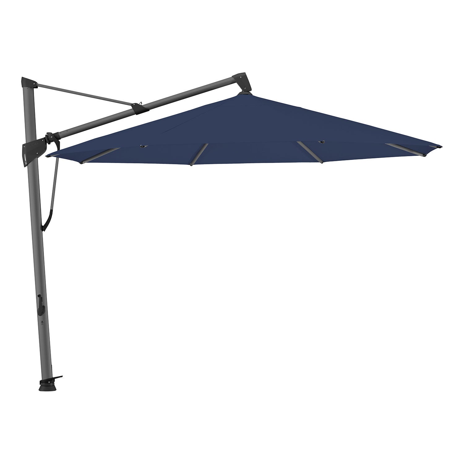 Glatz, Sombrano S+ frihängande parasoll 350 cm kat.5 antracite alu / 530 atlantic
