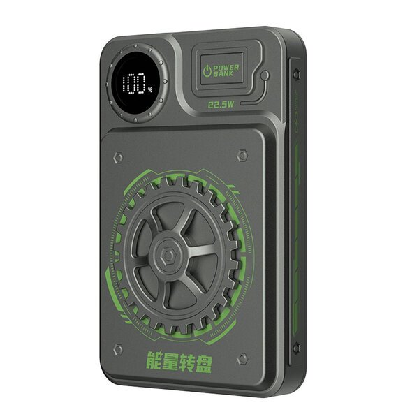 10000mAh 22.5W USB-A / USB-C varavirtalähde näytöllä, harmaa