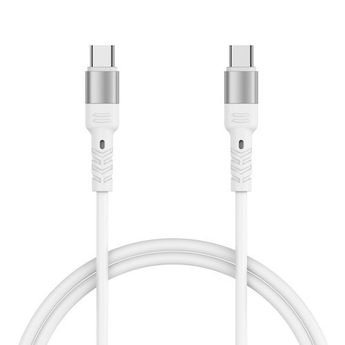 Forever Flexible High Power USB-C - USB-C latauskaapeli 2m (100W) valkoinen