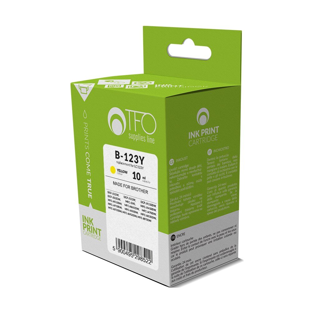 Tulostinmuste TFO B-123Y Brother LC123Y 10ml - Keltainen