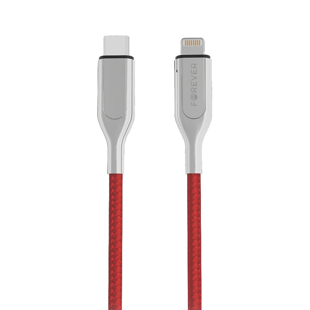 Forever Core Ultranopea MFI USB Type-C / Lightning 2 4A lataus- ja synkronointikaapeli 1 5m punainen