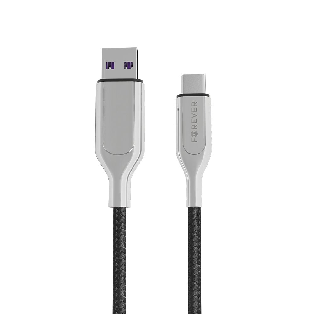 Forever Core Ultranopea USB Type-C 5A lataus- ja synkronointikaapeli 1m musta