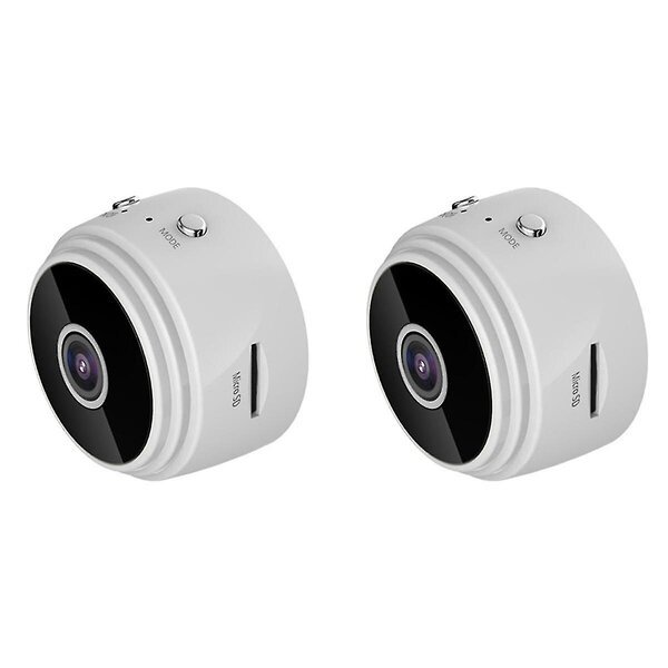 2x langattomalla ulkokameralla, linnunpönttö 720p-kameralla yöversio Wifi-kamera, valkoinen