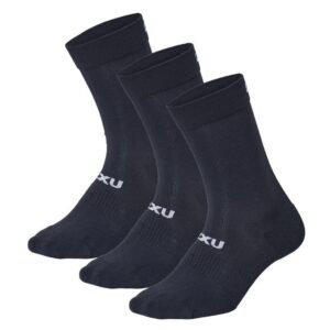 2XU Crew Socks 3 Pack Black/White