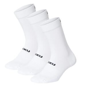 2XU Crew Socks 3 Pack White/Black