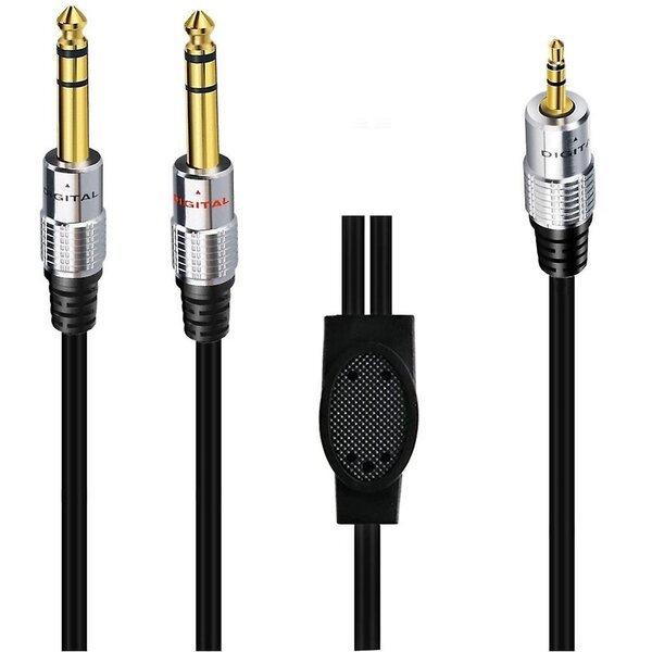 3,5 mm– 2x6,35 mm splitter-kaapeli, 3,5 mm male