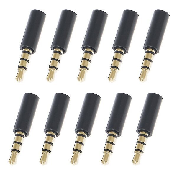 3,5 mm kuulokeplugi 4-napainen, kultapäällysteinen, 10 kpl