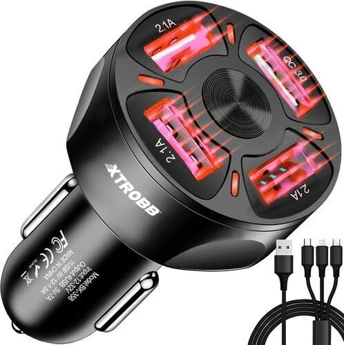 4x USB autolaturi + 19907 kaapeli