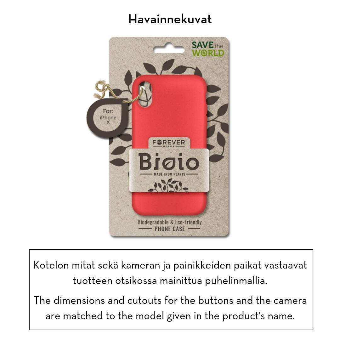 Forever Bioio 100% biohajoava suojakotelo iPhone 11 - punainen