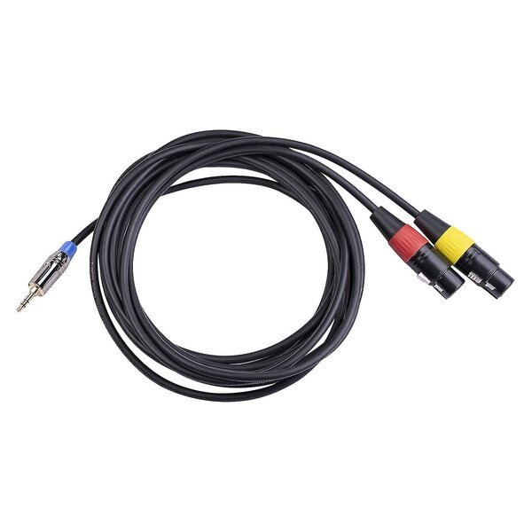 Äänijohto stereo, 3,5 mm jack → 2 RCA, 300 cm, kultapinnoitettu