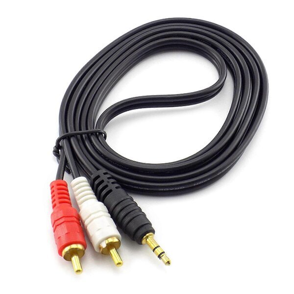 Äänikaapeli 3,5 mm – 2 RCA-naaras, 1,5 m