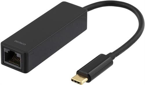 Adapter Deltaco, RJ45/USB 3.1, 10 cm