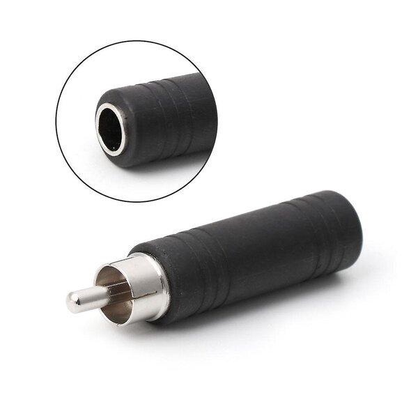 Adapteri RCA phono - 6,5 mm mono jack female, musta