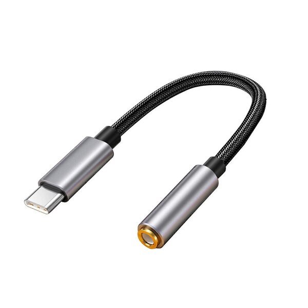 Adapteri USB Type C - 3,5 mm, Iron gray, 15 cm