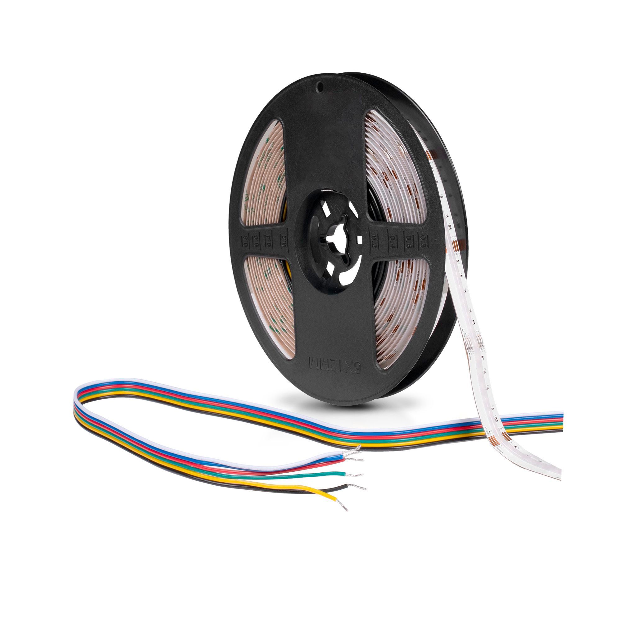 LED-list AGGE COB 24V RGB+CCT - 16W/m / 2700-6500K / IP20/IP65, 500 cm / IP65 (fuktiga utrymmen)